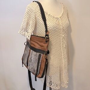 Hand crocheted summer, short sleeve, top align with adjustable neck